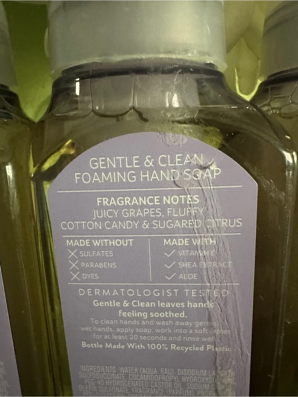 Bath & Body Works Cotton Candy Grape Foaming Hand Soap — Purple & Teal Label